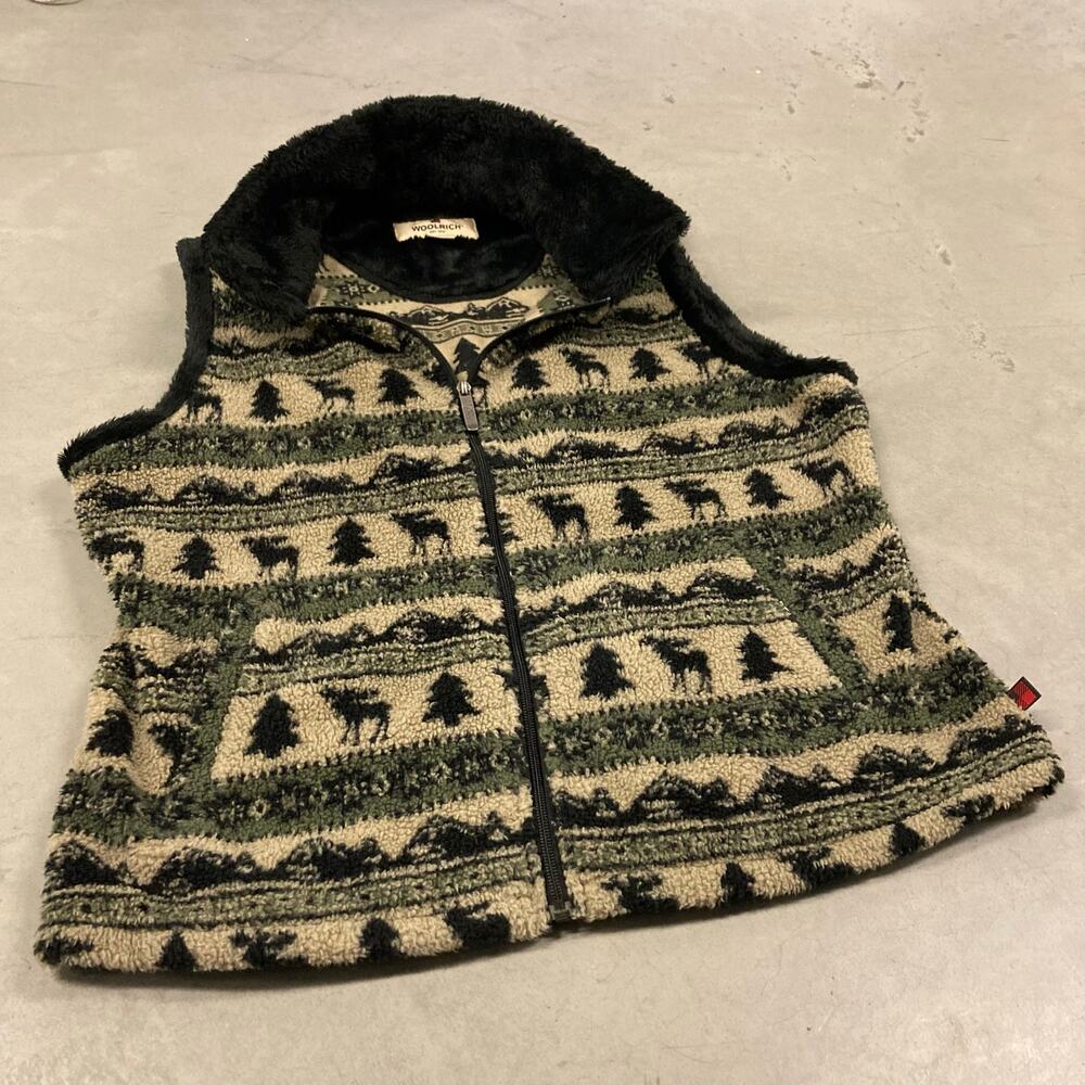 Y2k nature woolrich fleece zip up jacket